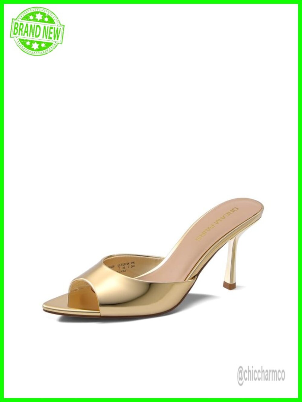 Faux Leather Slip-On Kitten Heel Mules, Pointed Toe, Cushioned Insole, Women's